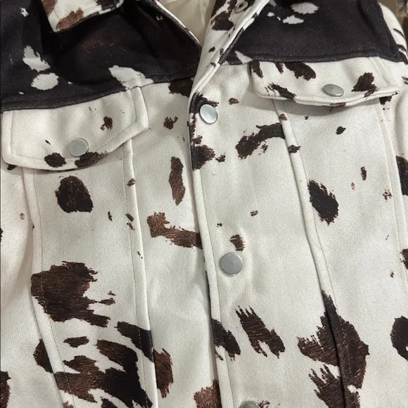 Western Cowhide Look Short Jacket - Picture 6 of 8